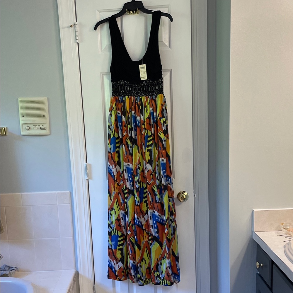 Arden B Black and Multicolor Maxi Dress. Brand new.